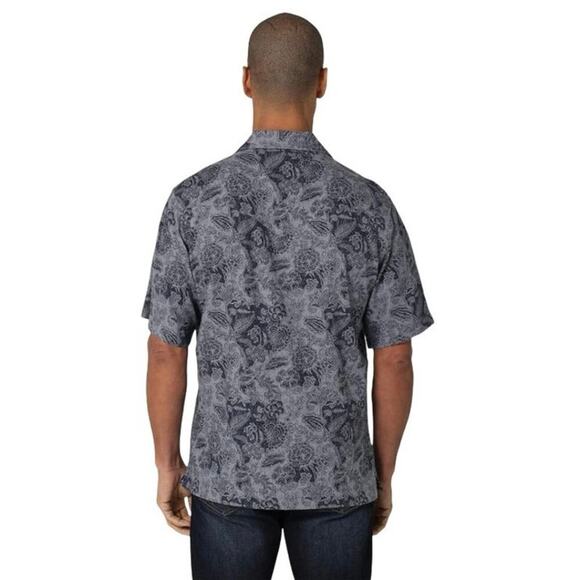 Wrangler Men’s Coconut Cowboy Snap Button Camp Shirt Blue Size XXL TTG - Picture 2 of 10